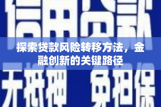 滦县探索贷款风险转移方法，金融创新的关键路径