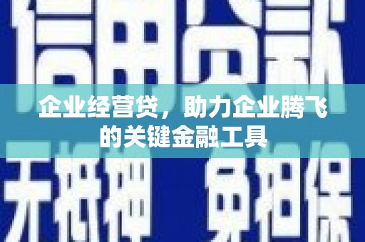 滦县企业经营贷，助力企业腾飞的关键金融工具