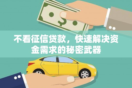 滦县不看征信贷款，快速解决资金需求的秘密武器