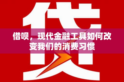 滦县借呗，现代金融工具如何改变我们的消费习惯