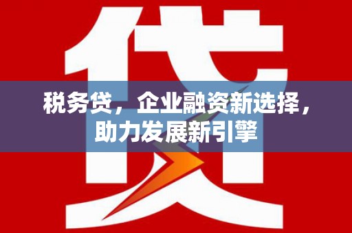 滦县税务贷，企业融资新选择，助力发展新引擎