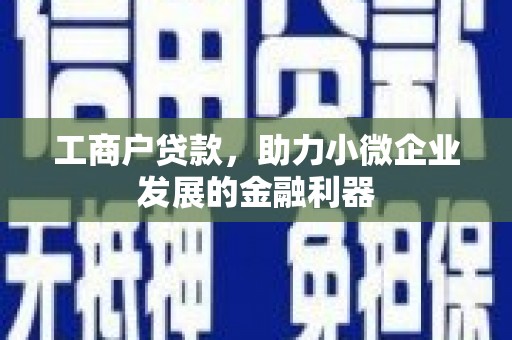 滦县工商户贷款，助力小微企业发展的金融利器