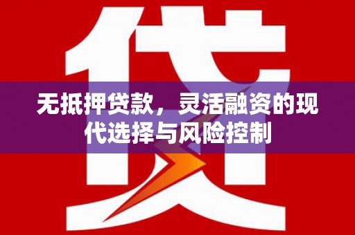 滦县无抵押贷款，灵活融资的现代选择与风险控制