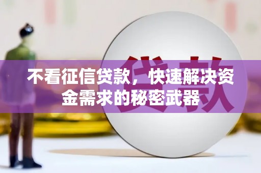滦县不看征信贷款，快速解决资金需求的秘密武器