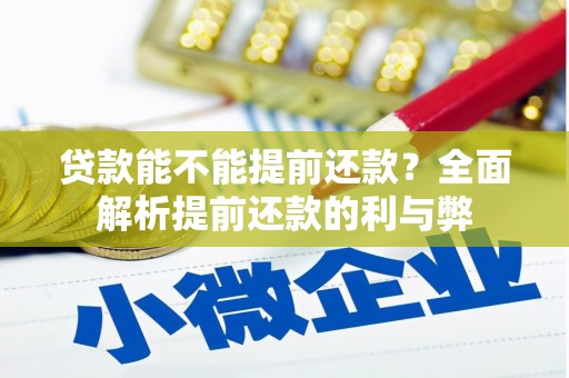 滦县贷款能不能提前还款？全面解析提前还款的利与弊